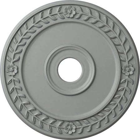 Ekena Millwork Wreath Ceiling Medallion (Fits Canopies up to 6"), 21 1/8"OD x 3 5/8"ID x 7/8"P, Primed White CM21WR